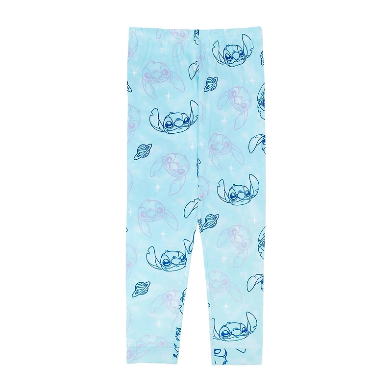 Disney Collection Girls Lilo & Stitch Crew Neck Short Sleeve 4-pc. Pajama Set