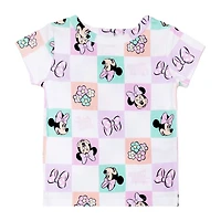 Disney Collection Toddler Girls Minnie Mouse Crew Neck Short Sleeve 4-pc. Pajama Set