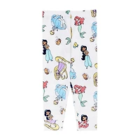 Disney Collection Toddler Girls Ariel Cinderella Princess Crew Neck Short Sleeve 4-pc. Pajama Set