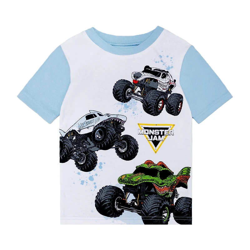 Little & Big Kid Boys Monster Jam Crew Neck Short Sleeve 4-pc. Pajama Set