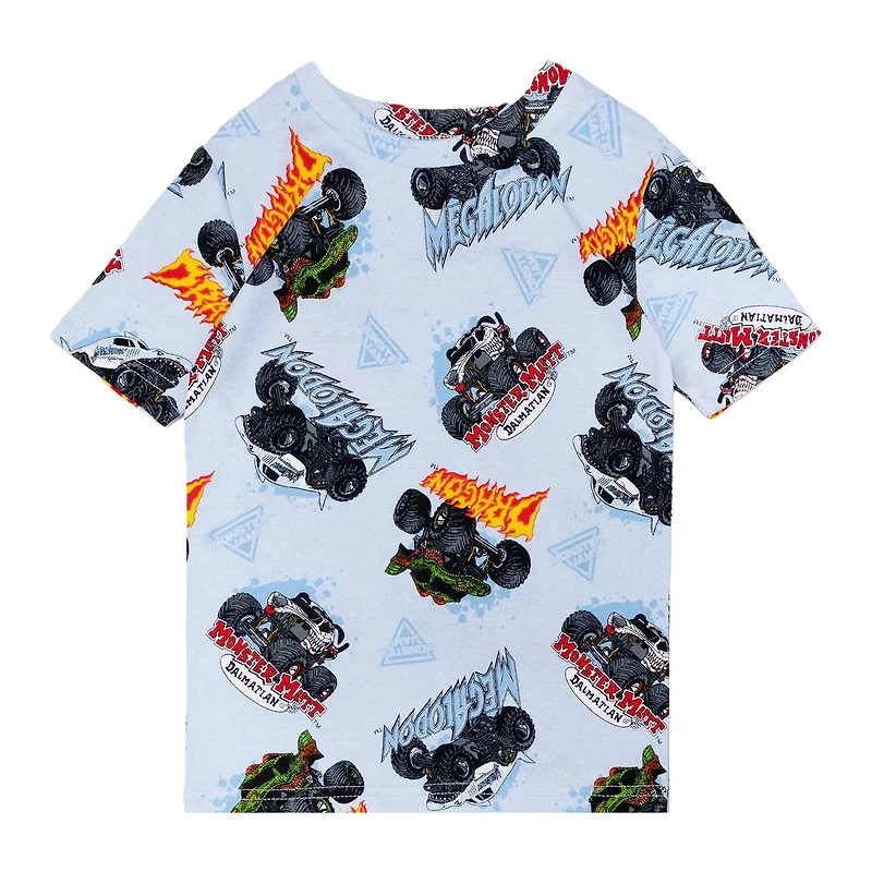 Little & Big Kid Boys Monster Jam Crew Neck Short Sleeve 4-pc. Pajama Set