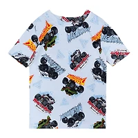 Little & Big Kid Boys Monster Jam Crew Neck Short Sleeve 4-pc. Pajama Set