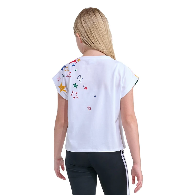 adidas Big Kid Girls Crew Neck Sleeveless Regular Fit Graphic T-Shirt