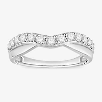 (F / Vs2) Womens 4.5MM 1/2 CT. T.W. Lab Grown White Diamond 10K Gold Wedding Band