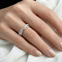 (F / Vs2) Womens 4.5MM 1/2 CT. T.W. Lab Grown White Diamond 10K Gold Wedding Band