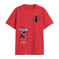 Mens Crew Neck Short Sleeve Regular Fit Spiderman Graphic T-Shirt