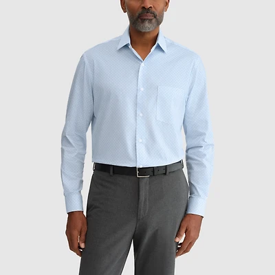 Van Heusen Everyday Defense Stain Shield Mens Regular Fit Stretch Fabric Wrinkle Free Long Sleeve Dress Shirt