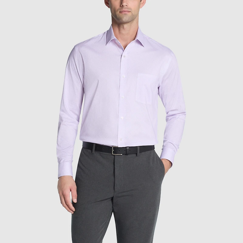 Van Heusen Ultra Flex Mens Regular Fit Stretch Fabric Wrinkle Free Long Sleeve Dress Shirt