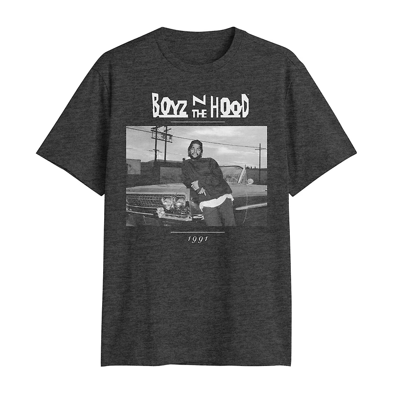 Novelty Boyz N The Hood Mens Crew Neck Short Sleeve Classic Fit Big and Tall Graphic T-Shirt