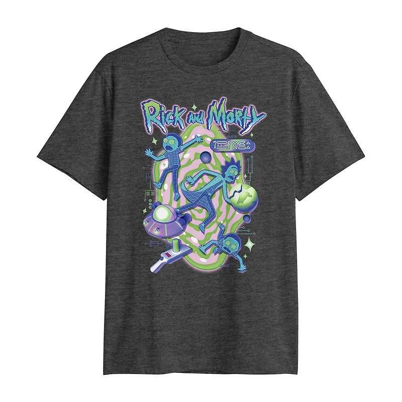 Mens Crew Neck Short Sleeve Classic Fit Rick and Morty Big Tall Graphic T-Shirt