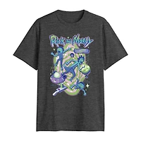 Mens Crew Neck Short Sleeve Classic Fit Rick and Morty Big Tall Graphic T-Shirt