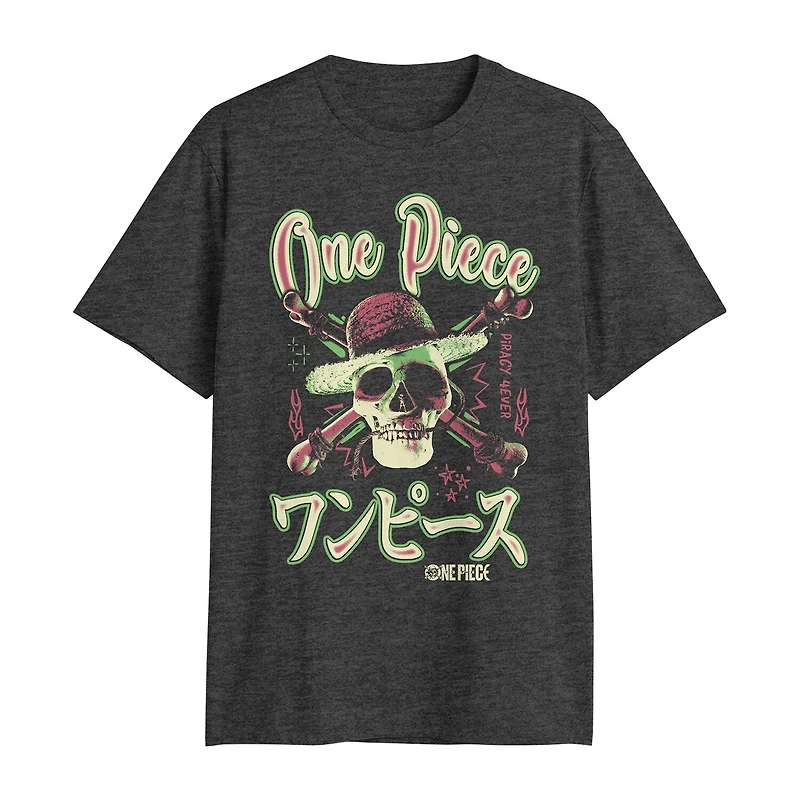 One Piece Mens Crew Neck Short Sleeve Classic Fit Big and Tall Graphic T-Shirt