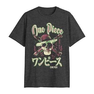 One Piece Mens Crew Neck Short Sleeve Classic Fit Big and Tall Graphic T-Shirt