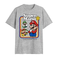 Novelty Mens Crew Neck Short Sleeve Classic Fit Super Mario Big and Tall Graphic T-Shirt