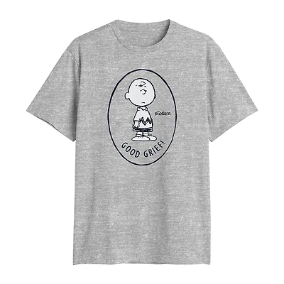 Novelty Mens Crew Neck Short Sleeve Classic Fit Peanuts Big and Tall Graphic T-Shirt