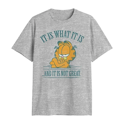 Novelty Mens Crew Neck Short Sleeve Classic Fit Garfield Big and Tall Graphic T-Shirt
