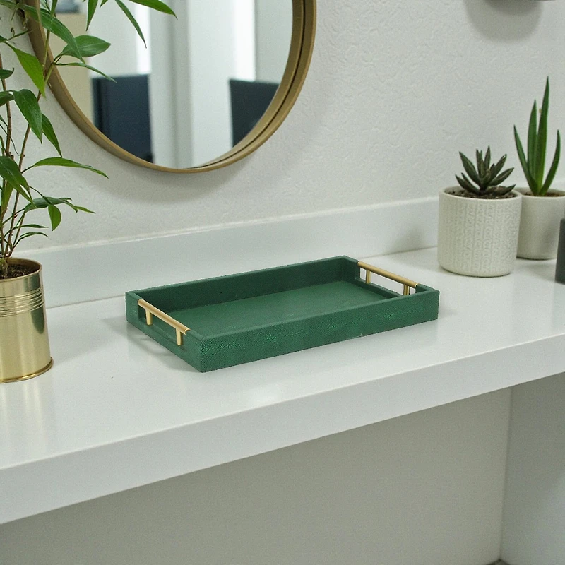 Cheungs Faux Shagreen Rectangular Decorative Tray
