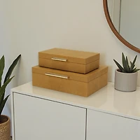 Cheungs Camel Brown Faux Shagreen Rectangular 2-pc. Decorative Box