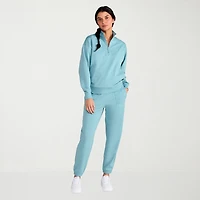 PUMA Womens Mock Neck Long Sleeve Active Quarter-Zip Pullover