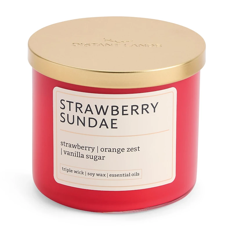 Distant Lands Strawberry Sundae 3-Wick Scented Jar Candle