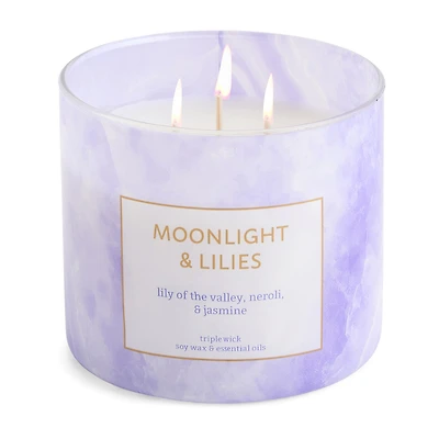 Distant Lands Moonlight & Lilies 3-Wick Scented Jar Candle