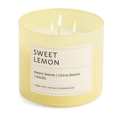 Distant Lands Sweet Lemon 3-Wick Scented Jar Candle