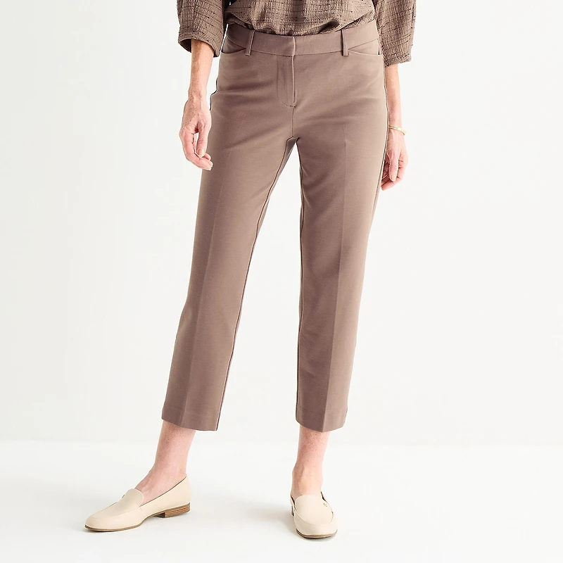 Liz Claiborne Emma Ponte Womens Tall Ankle Mid Rise Pant