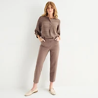 Liz Claiborne Emma Ponte Womens Tall Ankle Mid Rise Pant
