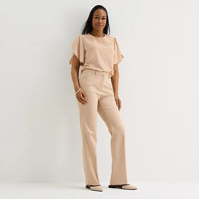 Liz Claiborne Womens Tall Flare Mid Rise Trouser