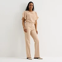 Liz Claiborne Womens Tall Flare Mid Rise Trouser