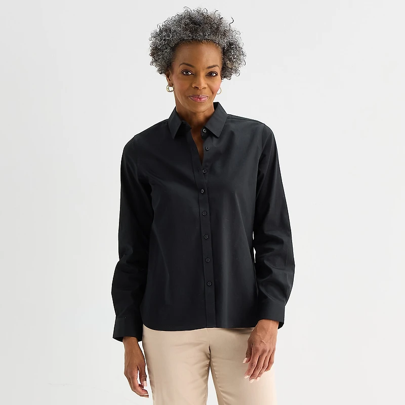 Liz Claiborne Womens Tall Long Sleeve Dress Shirt