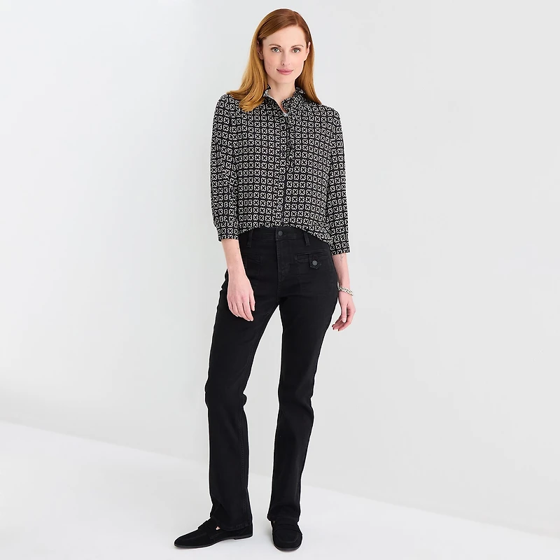 Liz Claiborne Womens Tall Crew Neck Long Sleeve Blouse