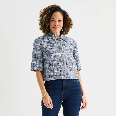 Liz Claiborne Womens Short Sleeve Blouse