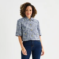 Liz Claiborne Womens Short Sleeve Blouse