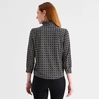 Liz Claiborne Womens 3/4 Sleeve Blouse