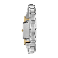 Bulova Classic Womens Diamond Accent Two Tone Stainless Steel Bangle Watch 98p188