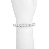 Liz Claiborne Silver Tone Womens Round Stretch Bracelet