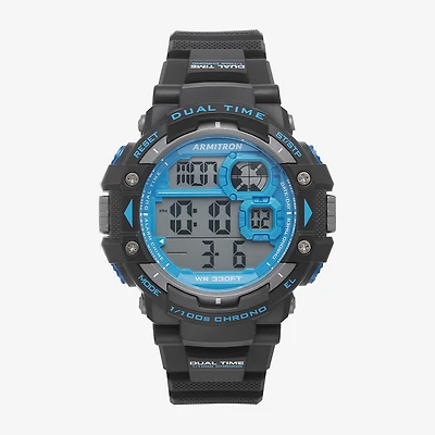 Armitron Mens Chronograph Multi-Function Black Strap Watch 40/8309blu