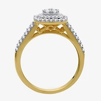 I Said Yes (H-I / I1) 1 CT.T.W. Lab-Grown Diamond Cushion Side Stone Halo Bridal Set Sterling Silver