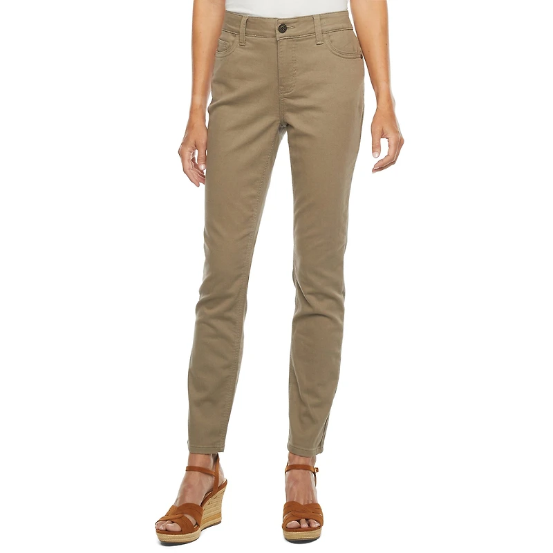 Liz Claiborne Sara Womens Petites Short Mid Rise Skinny Fit Slim Jean