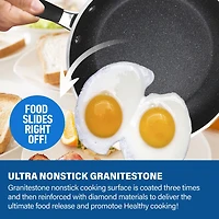 Granitestone 3-pc. Nonstick Fry Pan Set With Rubber Grip Handles
