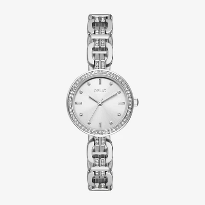 Relic By Fossil Relic Womens Silver Tone Bracelet Watch Zr34643