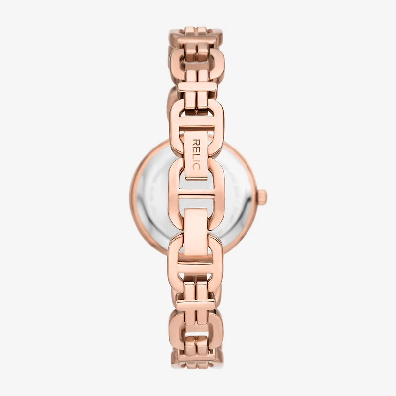 Relic By Fossil Womens Rose Goldtone Bracelet Watch Zr34650