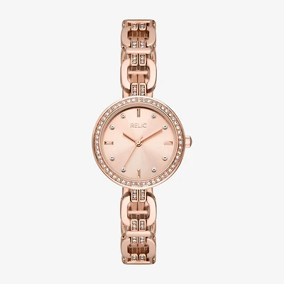 Relic By Fossil Womens Rose Goldtone Bracelet Watch Zr34650
