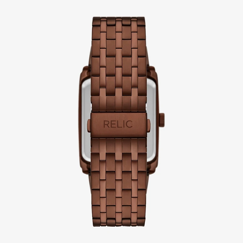 Relic By Fossil Mens Brown Stainless Steel Bracelet Watch Zr77335