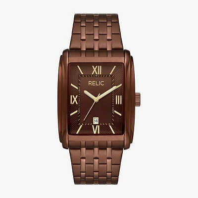 Relic By Fossil Mens Brown Stainless Steel Bracelet Watch Zr77335