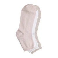 Cuddl Duds Scallop Welt Rib Womens Multi-Pack 3 Pair Quarter Ankle Socks