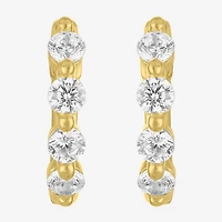 Diamond Addiction (G-H, I1-I2) Womens 1/3 CT. T.W. Lab Grown White Diamond 10K Gold 11mm Hoop Earrings