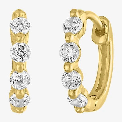 Diamond Addiction (G-H, I1-I2) Womens 1/3 CT. T.W. Lab Grown White Diamond 10K Gold 11mm Hoop Earrings