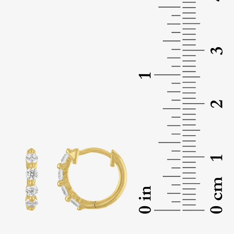 Diamond Addiction (G-H, I1-I2) Womens 1/3 CT. T.W. Lab Grown White Diamond 10K Gold 11mm Hoop Earrings